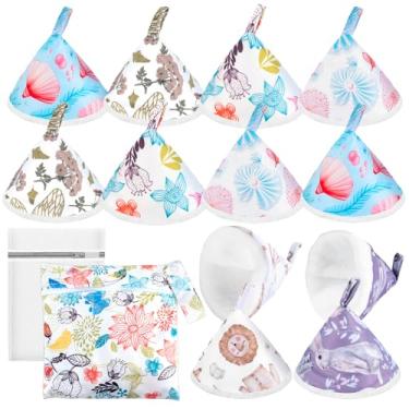 Imagem de VEEVIIY 12 capas de xixi para bebês meninos com bolsa de armazenamento e saco de lavanderia, flanela reutilizável Peepeeteepe para bebês, barraca forte absorvente para xixi para troca de fraldas para