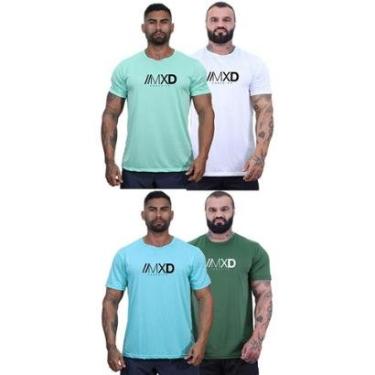 Imagem de Kit 4 Camiseta Tradicional Masculina MXD Dry 100% Poliéster Cor:;Tamanho:G;Gênero:Mascu...