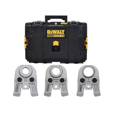 Imagem de DEWALT Kit compacto de mandíbulas de pressão IPS, 1/2 pol. - 3,8 cm, kit IPS para ferramenta de prensa com caixa TOUGHSYSTEM 2.0 (DCE212K)