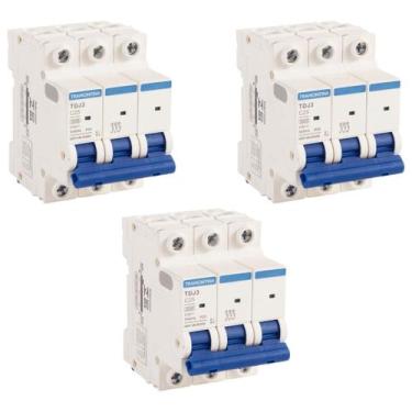 Imagem de 3 Disjuntor 25A Tripolar Curva C 3KA Tramontina 58013107