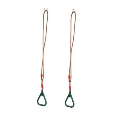Imagem de simhoa Argolas de ginástica para crianças, treino de fitness com corda ajustável, acessórios para academia de ginástica em casa para playground de quintal, Verde Escuro