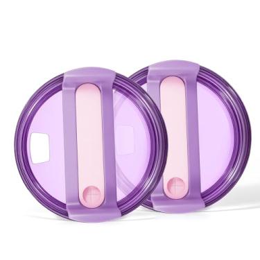 Imagem de Tampa de copo de substituição de 1,134 g para copo Stanley, pacote com 2 tampas de substituição adequadas para copo de viagem Stanley, capas para copos Stanley, acessórios para lava-louças