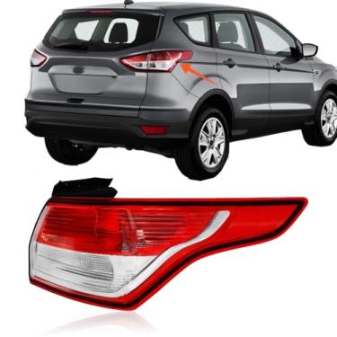 Imagem de Julypanda Conjunto de lanterna traseira de para-choque traseiro compatível com Ford Escape RH 2013-2016 substituindo luz de freio vermelha com fio e lâmpada