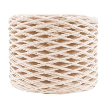 Imagem de Mandala Crafts Fio de ráfia creme para crochê - Fio de papel de ráfia de fita natural para artesanato - 200 m Fita de palha de ráfia natural para decoração