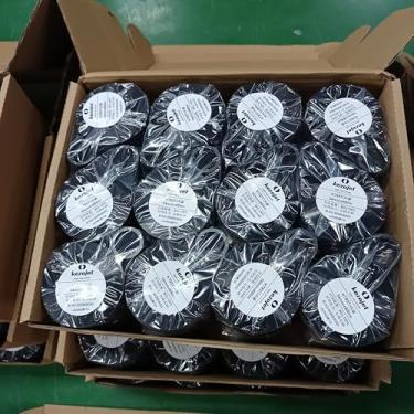 Imagem de Transferência térmica TTO de grau de resina de cera perto da borda atacado preto 34 mm x 650 m para fita de impressora de máquina TSC