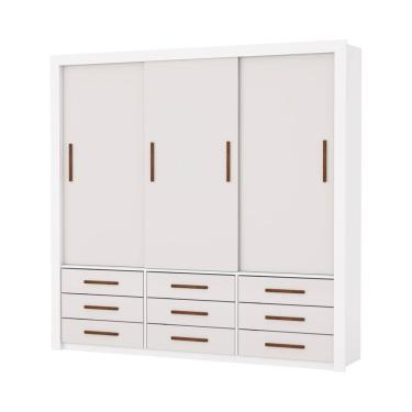 Imagem de Guarda Roupa Anjos 3 Portas 9 Gavetas Sem Espelho Branco - Carioca Móveis