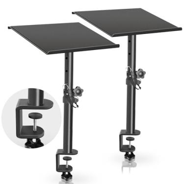 Imagem de EDS FAM Suporte Para Monitor De Estúdio Resistente Encostado Na Parede, Altura 13" A 18,5" Alto-Falante Mesa, Preto