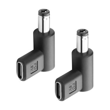 Imagem de GINTOOYUN Adaptador Usb-C Para Dc 9V 2 Peças, Tipo Fêmea, Plugue 5,5X2,1 Mm, Emulador De Gatilho Pd, Ângulo 90 Graus (9V)
