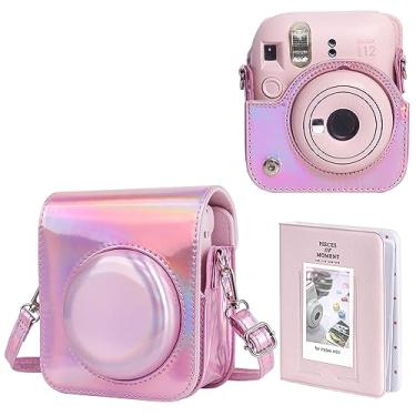 Imagem de WOGOZAN Capa Protetora Para Câmera Instantânea Fujifilm Instax Mini 12 - Com Furos Fotossensíveis, Encaixe De Lente No Canto Inferior Direito, Especialmente Projetada (Rosa Brilhante)
