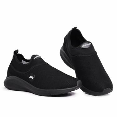 Imagem de Tênis Meia Masculino E Feminino Sem Cadarço Confortável (All Black, BR, Adulto, Numérico, 35)