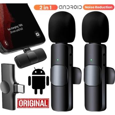 Imagem de Microfone Duplo de Lapela Sem Fio Profissional Para Smartphones Androi