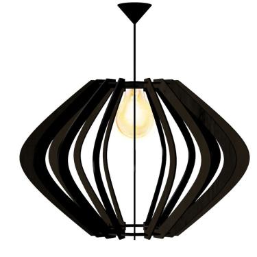 Imagem de Luminária Teto Tipo Pendente Parentesis Mdf Completa - Preta