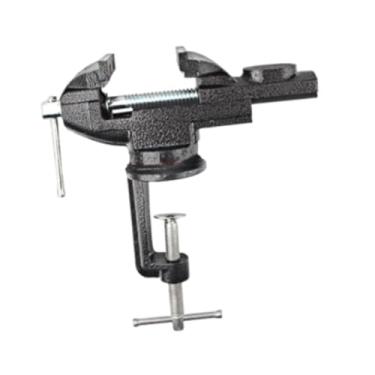 Imagem de Ｂｅｓｇａ Morsa de fixação Ferramenta de fixação 360° Rotação Mini Ferramentas Manuais Morsa de Mesa de para Fabricação de Joias Pequenos Projetos DIY Modelagem, Preto, Boca de Grampo 8cm