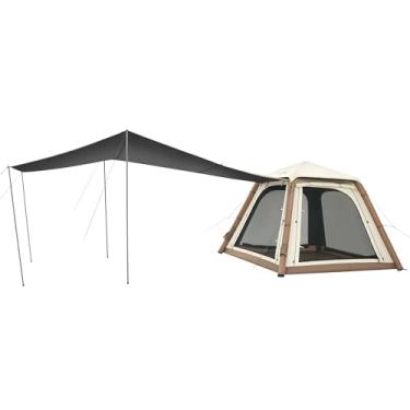 Imagem de Naturehike Barraca inflável de acampamento Ango Air Pro com bomba embutida removível, proteção UV, barraca blackout à prova d'água, barraca para 4 pessoas com toldo e bastões