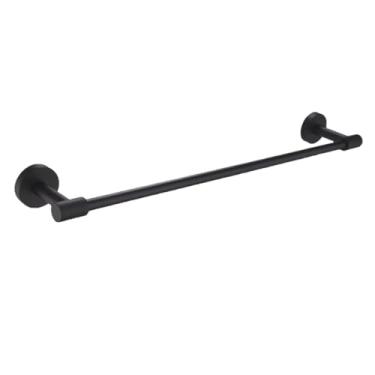 Imagem de Suporte de parede preto em aço inoxidável para toalhas, suporte para rolo de papel higiênico, gancho para roupão, escova de banheiro, acessórios para banheiro (simples toalheiro)