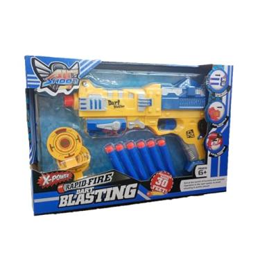 Imagem de Arma De Brinquedo, Lançador de Dardos X-Power Rapid Fire, Kit com 9 Peças, Alcance de 9 metros, Cor Sortida
