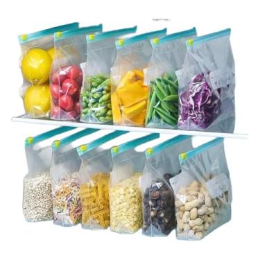 Imagem de Saco Hermético - 10 Unidades Tamanho G - Saco Para Congelar Armazenar e Organizar Alimentos - Com Zip Abre e Fecha Reutilizável Livre de BPA - Saquinho Para Congelador…