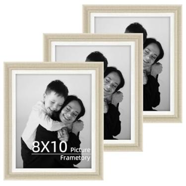 Imagem de Frametory, Pacote com 3 molduras para fotos 20 x 25 cm - conjunto de molduras de parede para galeria - capa com acrílico - horizontal e vertical para parede e mesa - 20 x 25 cm - bege