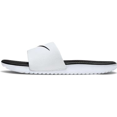 Imagem de Nike Sandália masculina Kawa Slide (GS/PS), Branco/Preto/Branco, 12 Big Kid
