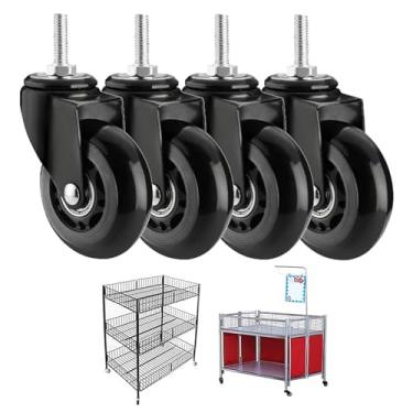 Imagem de Rodas Giratórias De Rodízio De Haste De 2,5 Polegadas, M8x25mm, M10x25mm, Haste De Rosca, Até 200 Kg, Rodas De Rodízio De Móveis, Rodízios De Carrinhos D, 4 Swivel, M10*25mm