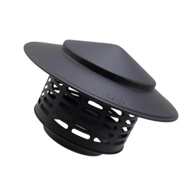 Imagem de Ankuce Tampa de chaminé superior de cone, tampa de cobertura de chaminé redonda cobertura de tela externa para lareira cobertura de tubo de fogão externo (copo de 7,6 cm - preto-1)