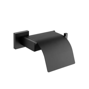 Imagem de Conjunto de banheiro de aço inoxidável preto - Suporte para papel higiênico, Toalheiro - Organizador de cozinha/banheiro, porta-papel