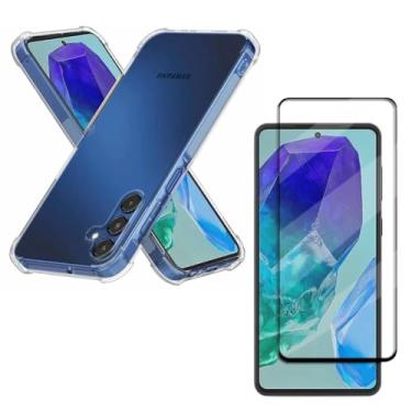 Imagem de Capa Capinha Anti Impacto + Película Premium 9D Cerâmica Para Galaxy M55 5G Tela De 6,7 Polegadas - (Bluepink)