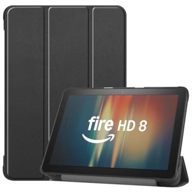 Imagem de Capa para tablet Fire HD 8 – Serve para Kindle Fire HD 8 e 8 Plus (20.3 cm, 12ª/10ª geração, versão 2024/2022/2020), capa ultrafina e ultraleve. Incompatível com iPad Samsung TCL 8 polegadas (preta)