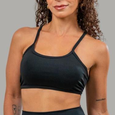 Imagem de Top Alça Fina Fitness Nadador sem Bojo Liso Sutiã para ValorizarTreino