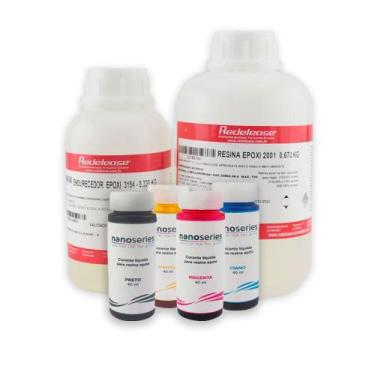 Imagem de Resina Epóxi e 4 Cores de Tinta Corante - nanoseries