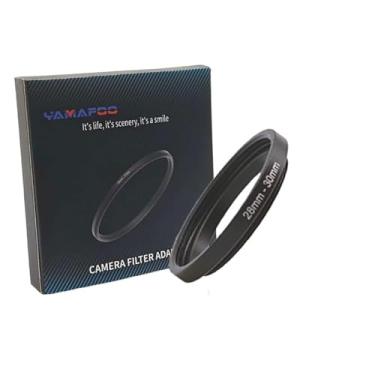 Imagem de Adaptador de anel de metal para cima/para baixo compatível com câmeras mirrorless DSLR Lens, conversor de rosca de filtro UV CPL ND, preto (28-30)