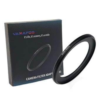 Imagem de Adaptador de anel de metal para cima/para baixo compatível com câmeras mirrorless DSLR Lens, conversor de rosca de filtro UV CPL ND, preto (82-62)