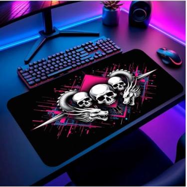 Imagem de Mouse Pad Gamer Premium Skull and Dragon 120x40