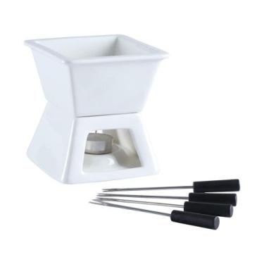 Imagem de Conjunto Raclette e Aparelho de Fondue Cerâmica - Hauskraft Branco Gan