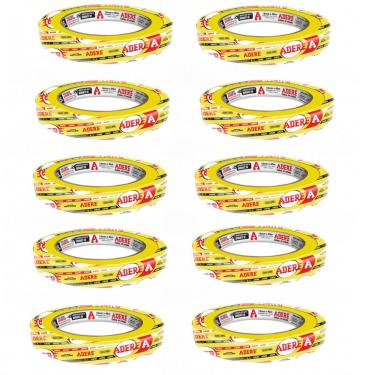 Imagem de Fita Crepe Amarela p/ Pintura Automotiva Profissional Adere 18x40 10 Unidades
