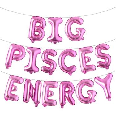 Imagem de Faixa multicolorida de balões de energia de Peixes, decorações de festa de aniversário, aniversário de peixes, letras de 41 cm, aniversário de 21 anos, aniversário de 30 anos, (ENERGIA DE PEIXES