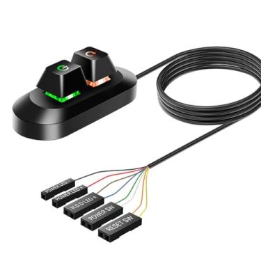 Imagem de Interruptor de energia externo para PC, interruptor mecânico para ligar/desligar/reiniciar para placa-mãe de computador (1,8 m)