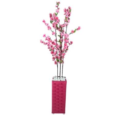 Imagem de Planta Artificial Cerejeira Sakura Rosa com Vaso Grande Decoração Casa(Rosa - 3 Hastes Rosa)