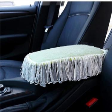 Imagem de MINGZAIQIPEI Capa de apoio de braço com babados de renda, capa de console central para carro, almofada de apoio de braço central macia e fofa para a maioria dos protetores de decoração de carros (12)