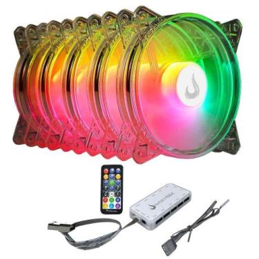 Imagem de Kit Cooler Gabinete Rise Mode Crystal Sound 120mm 1650 RPM ARGB RMCS02