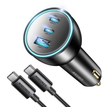 Imagem de Carregador de carro Rocoren 165 W USB C PD3.1 140 W/PD3.0 100 W QC5