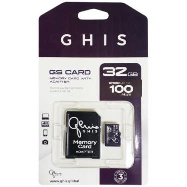 Imagem de Cartão De Memória SDHC 32GB GHIS 100MB GHSD32M1 C10 Com Adaptador