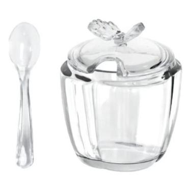 Imagem de Acucareiro de Vidro Com Colher Butterfly Luxo Wolff Cor