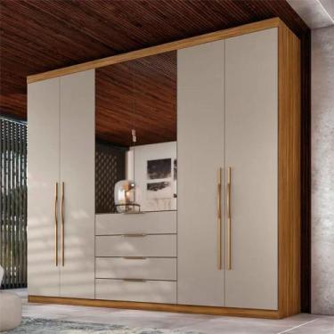 Imagem de Guarda-Roupa Casal 6 Portas 4 Gavetas Giardino Demóbile Roupeiro - Dem