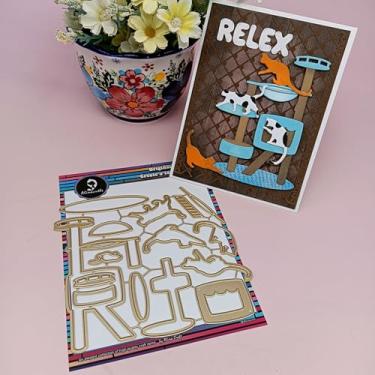 Imagem de 1 peça de corte de metal de árvore de gato para fazer cartões feitos à mão, álbum de recortes, papel de presente de Natal, decoração de férias, modelo feito à mão - alinacutle