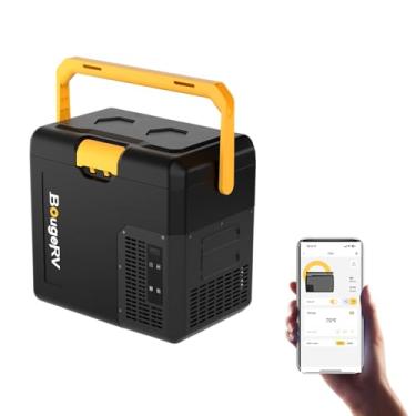 Imagem de BougeRV CRH Geladeira de 12 volts, geladeira de carro 19QT, geladeira de carro, freezer portátil de 18 L, -4 ~ 20 °C, 12/24 V CC, 110 ~ 240 V CA, ideal para 2 pessoas, viagens rodoviárias, caminhões