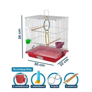 Imagem de Gaiola Caçulinha VivoPet Epóxi 3 Cores  Canários, Coleiros, Curiós (30