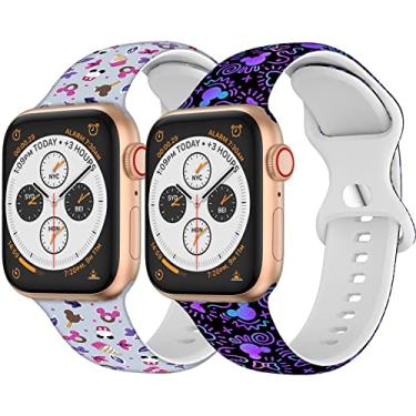 Imagem de Pulseira de silicone para Apple Watch de 38 mm/40 mm/41 mm/42 mm/44 mm/45 mm/46 mm, pulseira de silicone para Apple Watch séries 10, 9, 8, 7, 6, 5, 4, 3 SE2