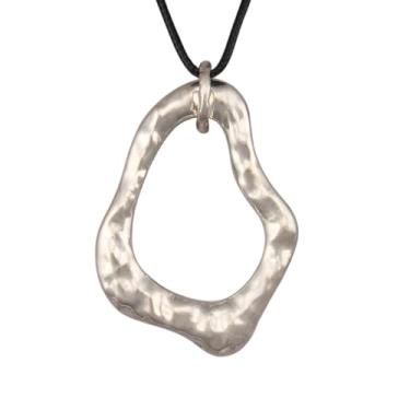 Imagem de joymiao Colares boêmios femininos longos de couro com pingente grande, joia hippie boho, colar com pingente, Couro sintético, Sem Pedra Preciosa