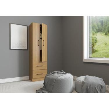 Imagem de Guarda Roupa 2 Portas 2 Gavetas Dakota MDP 47x172x35,5cm Carvalho 8012